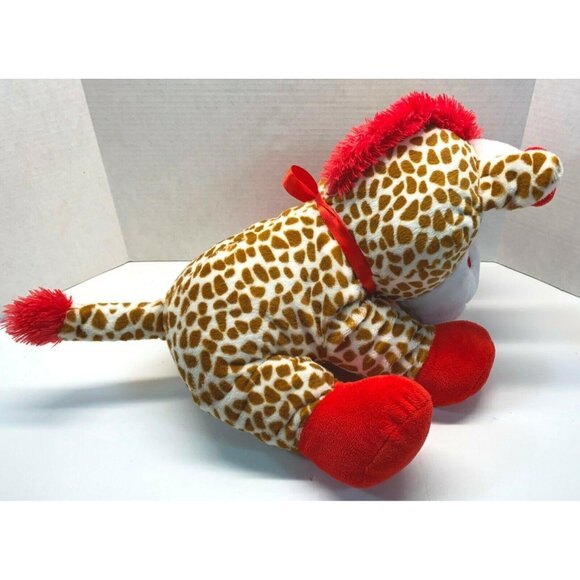 Giraffe Valentines Day Plush Toy With Hearts By Animal Adventure Stuffed - Picture 8 of 11
